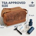 thumbnail image 3 of Leather Toiletry Bag Travel Dopp Kit Shaving Cosmetic Organizer Makeup Case for Men & Women by Rustic Town, Large, 3 of 10