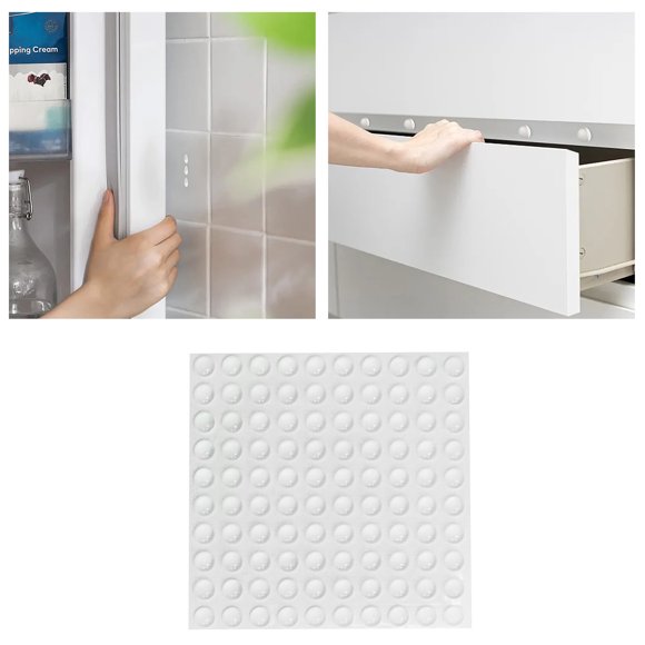 Furniture Cabinet Door Rubber Bumper Pads 100 Pcs Self Sound Protectors for Drawers Tables Cupboards Frames and Furniture