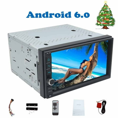 Double din Quad-core 7 inch 2 din Android 6.0 car radio autoradio Double din radio car auto tactics avtomagnitola No DVD player in dash Capacitive touch screen Built-in offline GPS (Best Offline Maps For Android Uk)
