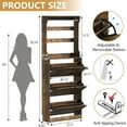 thumbnail image 2 of Tall Shoe Cabinet with Coat Rack, Hidden Shoe Storage Cabinet with Doors & Drawer, Hanging Bar & Hooks, Slim Narrow Freestanding Shoe Rack Organizer for Entryway, Hallway & Living Room, Brown, 2 of 16