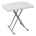 thumbnail image 2 of Zimtown 30 in Liftable Folding Table Portable Indoor Outdoor Table Adjustable Folding Laptop Study Desk, White, 2 of 8