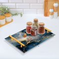 thumbnail image 5 of Iauyy Modern Square Bathroom Tray with Handles - Acrylic & Aluminum Alloy Vanity Countertop Organizer ，Golden Lines, 5 of 7