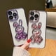 thumbnail image 2 of Funda Protectora De Lente De Silicona Suave De Arena Movediza Líquida Para Teléfono Conejo Encantador Para iPhone 11 12 13 14 Pro Max 14 Plus Cubierta Trasera Transparente, 2 of 4