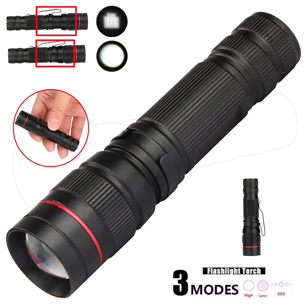 Adjustable Focus Zoomable 15000LM 3mode T6 LED Flashlight Torch Compact 14500/AA 