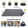 thumbnail image 3 of TopLLC Large Outdoor Picnic Blanket, 3-Layer Thicken 200 GSM Quilted Fleece Stadium Blanket, Waterproof Windproof Foldable Camping Blanket Machine Washable Warm Blanket for Pet Beach Travel(57"x79"), 3 of 9