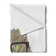 thumbnail image 2 of Geek Soft Flannel Fleece Blanket, Portrait Drawing of a Cat with Bowtie and Glassess with Urban Style Hipster Look Theme, Cozy Plush for Indoor and Outdoor Use, 70" x 90", Multicolor, by Ambesonne, 2 of 5
