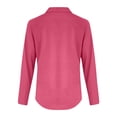 thumbnail image 4 of IMENGL Long Sleeve Shirts for Women Casual Linen 2026 Loose Fit V Neck Button Down Cute Solid Summer Beach Soft T-Shirt Women's Basic Tee Long Sleeve Tops,Red, 4 of 8
