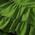 thumbnail image 5 of XYIJANI Girls Clothes Size 14-16 Kids Toddler Baby Girls Autumn Summer Solid Cotton Long Ruffle Sleeve Princess Dress Clothes Princess Dress Little Girl Dresses (Green,80), 5 of 5