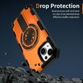 thumbnail image 4 of Strong Magnetic for iPhone 15 Case with Hidden Stand, Compatible with Mag-Safe, Military Grade Drop Protection, Built-in Kickstand for iPhone 15 Heavy Duty Shockproof Cover, Orange, 4 of 7