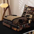 thumbnail image 5 of Manfei Farmhouse Bear Zipper Queen Comforter Set with Fitted Sheet and 2 Pillowcases, Boho Aztec Triangle Zipper Bedding Set, Dark Brown, Black Reversible, 4-Piece, 5 of 7