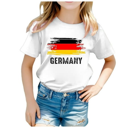 

Yzengfg Children Flag Of Germany Print Short Sleeve Round Neck T Shirt Floral Fashion Trend Bottoming Shirt Tops Girls Tops Tees & Shirts 8-9 Years
