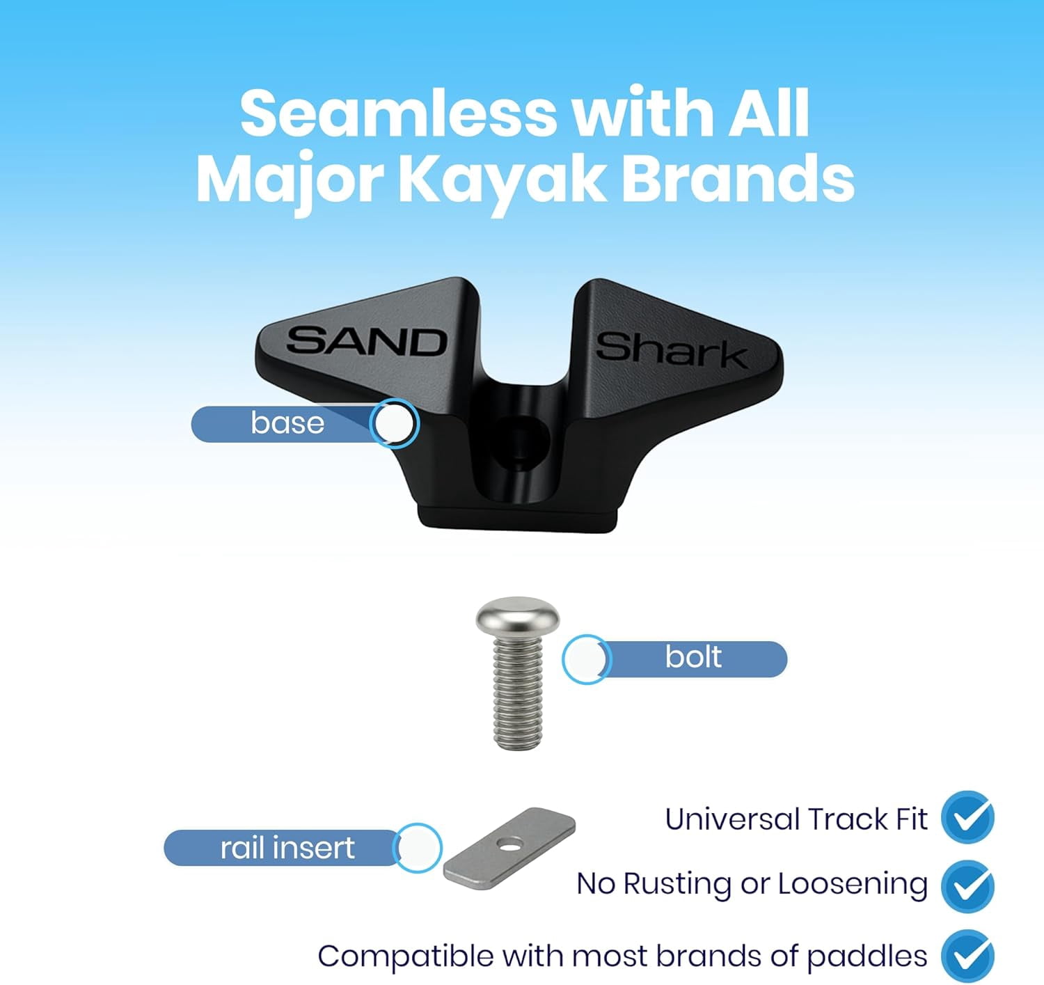Sand Shark Kayak Cleat - Paddle Holder 2 Count