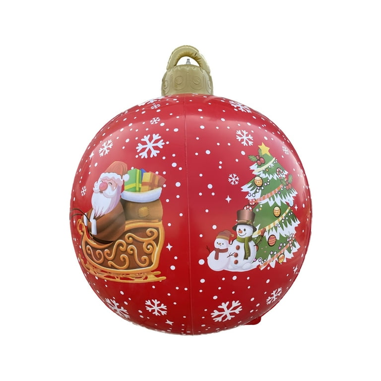 Christmas Decoration Outdoor Christmas Inflatable Decorations with LED Light - 24 inch Christmas Ball Ornament with Pump and Remote for Xmas Holiday