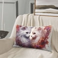 thumbnail image 5 of Lsque White Red Cat Couple Pattern Pillow Case – Soft & Cozy Throw Pillow Cover, Hypoallergenic Cushion Case for Sleeping Women with Envelope Closure-16"x24", 5 of 6