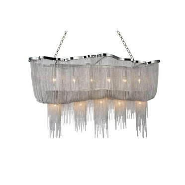 CWI Lighting Secca 13-Light Down Traditional Metal Chandelier in Chrome