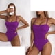 thumbnail image 4 of Traje de baño creativo de una pieza con doble hombro y doble apertura lateral para mujer, color morado, sexy, 4 of 5