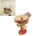 thumbnail image 4 of Bird Cage Perch Platform, Natural Round Wooden Stand Platform Bite Resistant  For Birds S, 4 of 8