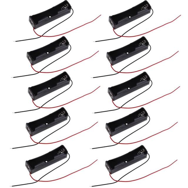 Nuevo 10 piezas 18650 Batería 3.6 ~ 4.2V Clip Holder Box Case Negro