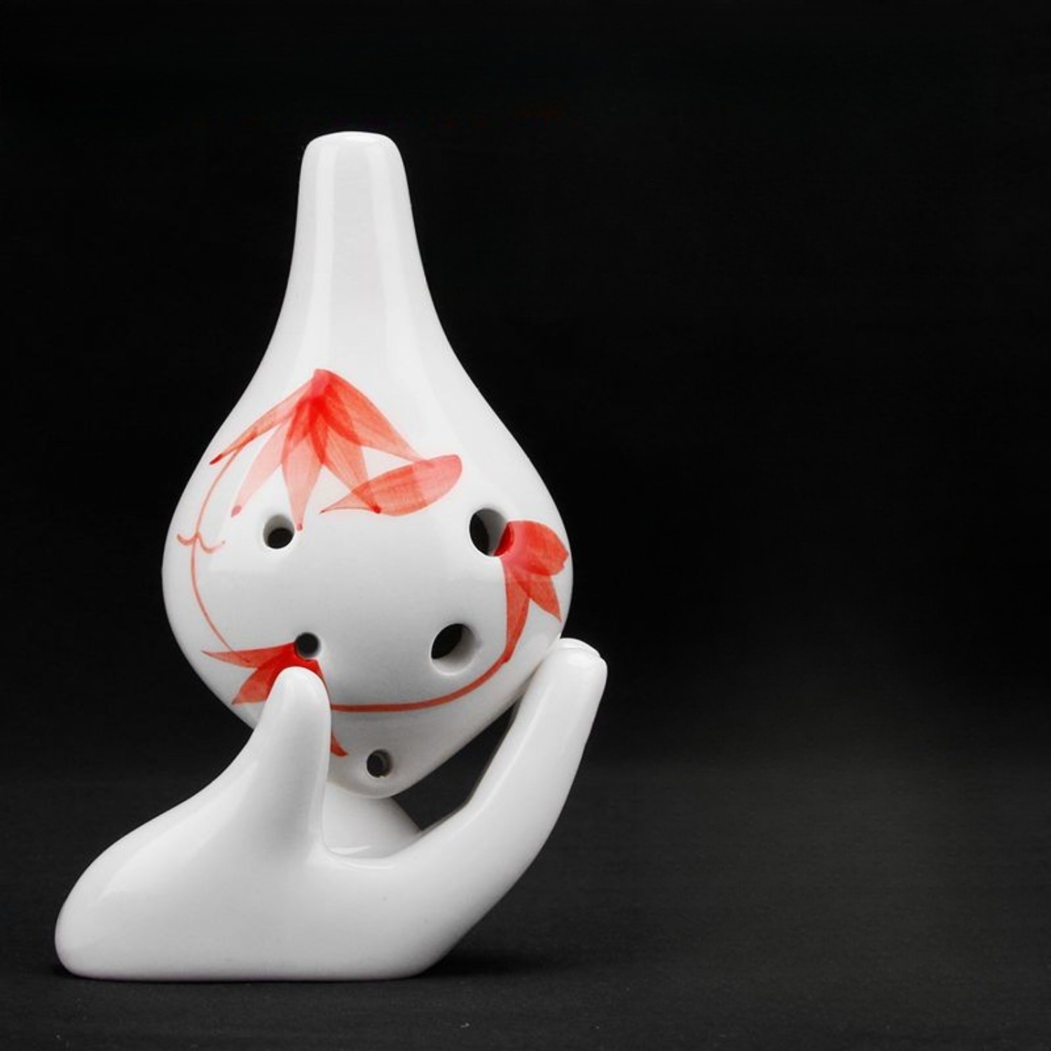 6 Hole Ceramic Ocarina Alto C Key Beginner Flute AC12 Chinese Style Wind Instrument for Practice Performance or Gift
