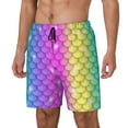 thumbnail image 2 of Gaeub Rainbow Scales2 Mens Swim Trunks Stretch Beach Shorts Quick Dry for Men Swim Shorts Swimwear with Pockets- Large, 2 of 9