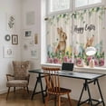 thumbnail image 5 of Easter Kitchen Curtain for Berdoom Living Room Cafe 45 Inch Length, Spring Watercolor Bunny Eggs Flower Leaf Beige Tiers Curtains Light Filtering Drapes Rod Pocket Window Treatment 2 Panels 52"Wx45"L, 5 of 8