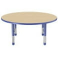 thumbnail image 3 of ECR4Kids 48in Round Premium Thermo-Fused Adjustable Activity Table Maple/Blue/Blue - Chunky Leg, 3 of 3