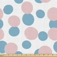 thumbnail image 1 of Blue and Pink Fabric by the Yard, Pastel Pattern with Continuous Brush Drawn Style Rounds, Decorative Upholstery Fabric for Chairs & Home Accents, 10 Yards, Blush and Deep Sky Blue by Ambesonne, 1 of 4