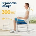 thumbnail image 6 of SPECSTAR Oversized Wooden Rocking Chair with Anti-Slip Strips for Noise Reduction, Suitable for Indoor, Porch, Garden, White, 6 of 8