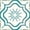 Turquoise, variant on Mi Alma Floral Gold Gray Tile Stickers - Removable Vinyl 4x4, 24 pcs