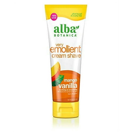 Alba Botanica Very Emollient Cream Shave  Mango Vanilla  8 Oz