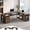 Walnut, variant on 71" Executive Desk with Lockable File Cabinet, L Shaped Office Desk with Power Outlets, Large Reversible Computer Desk with Drawers, Storage Shelves & Privacy Screen, Corner Workstation, Walnut