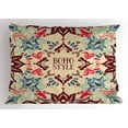 thumbnail image 1 of Flower Pillow Sham Arabesque Ornate Floral Vivid Traditional Ethnic Boho Style Pattern, Decorative Standard Size Printed Pillowcase, 26 X 20 Inches, Maroon Beige Violet Blue, by Ambesonne, 1 of 2