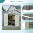 thumbnail image 4 of LZBEITEM 10 x 12 ft. Outdoor Storage Shed with Floor Frame Kit, Galvanized Steel Garden Shed, Metal Tool Sheds with Double Lockable Doors for Backyard Patio Lawn, Gray, 4 of 10