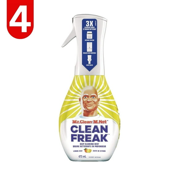 Mr. Clean Clean FreakTM Brume Nettoyante en Profondeur, Parfums Assortis, 473-mL / Lot de 4