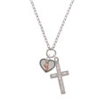 thumbnail image 2 of Delight Jewelry Silvertone Ballet Shoe in Heart I Set You Apart Engraved Cross Zoey Necklace, 28", 2 of 4