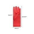 thumbnail image 2 of INSPIRE CHIC Solid Color Satin Full Finger Gloves Wrist Length Short Gloves for Women Red One Size, 2 of 6