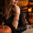 thumbnail image 3 of XHKUYI XHKUYI Halloween Ghost Beaded Bracelet, Stretchable Adjustable Bead Bracelet with Ghost Charm, Spooky Season Jewelry for Women Kids, Fall Jewelry Gift, 3 of 8