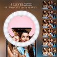 thumbnail image 3 of HAHDAXIA Selfie Ring Light, Rechargeable Clip-on Ring Light with 40 LED Lights, Portable Circle Selfie Light for iPhone/Android Smart Phone Photography, Camera Video, Girl Makes up-Pink, 3 of 6
