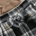 thumbnail image 6 of Okbabeha Baby Girl Christmas Outfit 0 3 6 9 12 18 24Months Ruffle Romper Onesie+Plaid Overall Skirt Dress Headband Clothes Set, 6 of 7