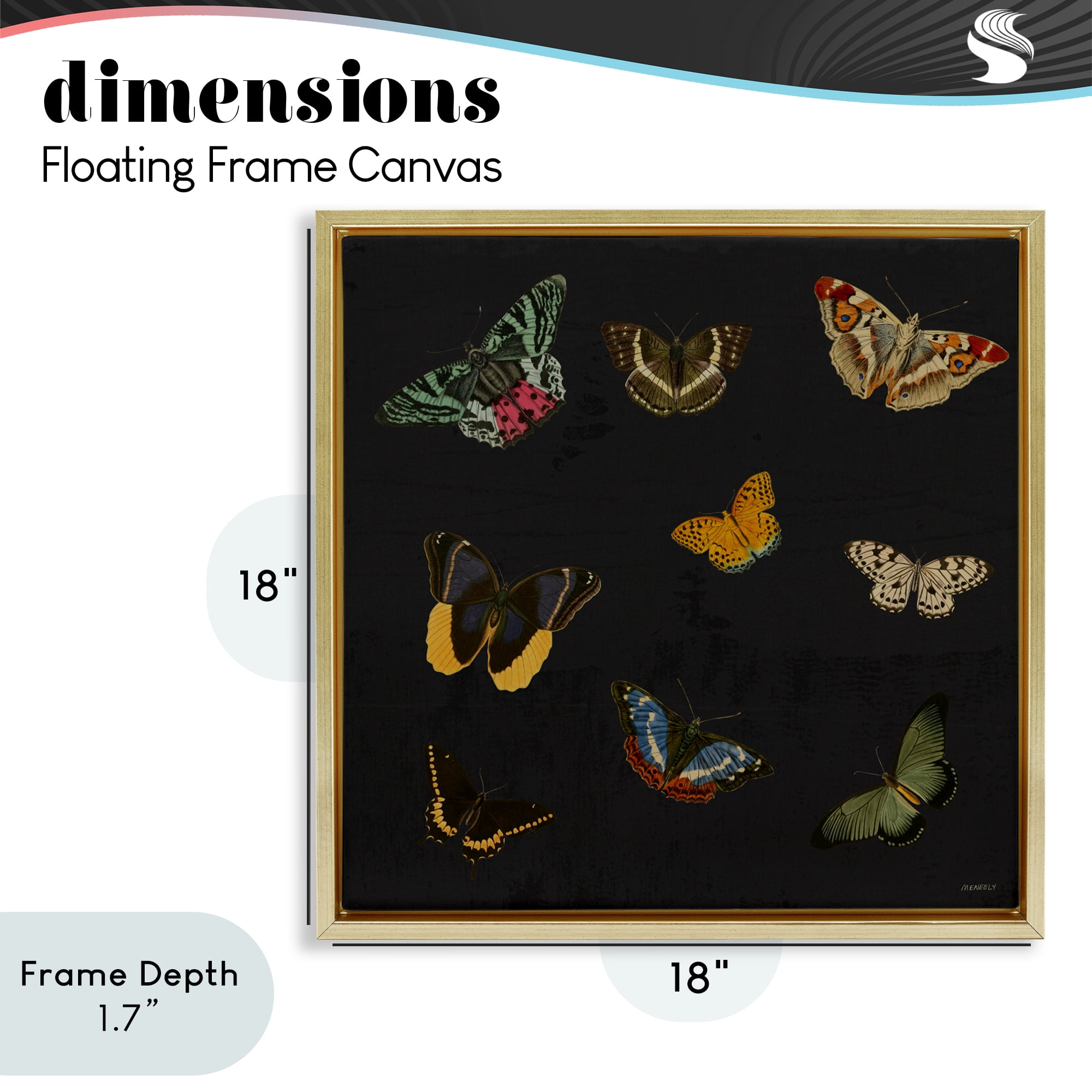 Stupell Industries Butterfly & Moth Collection Gold Framed Floater Canvas Wall Art, design by Dan Meneely