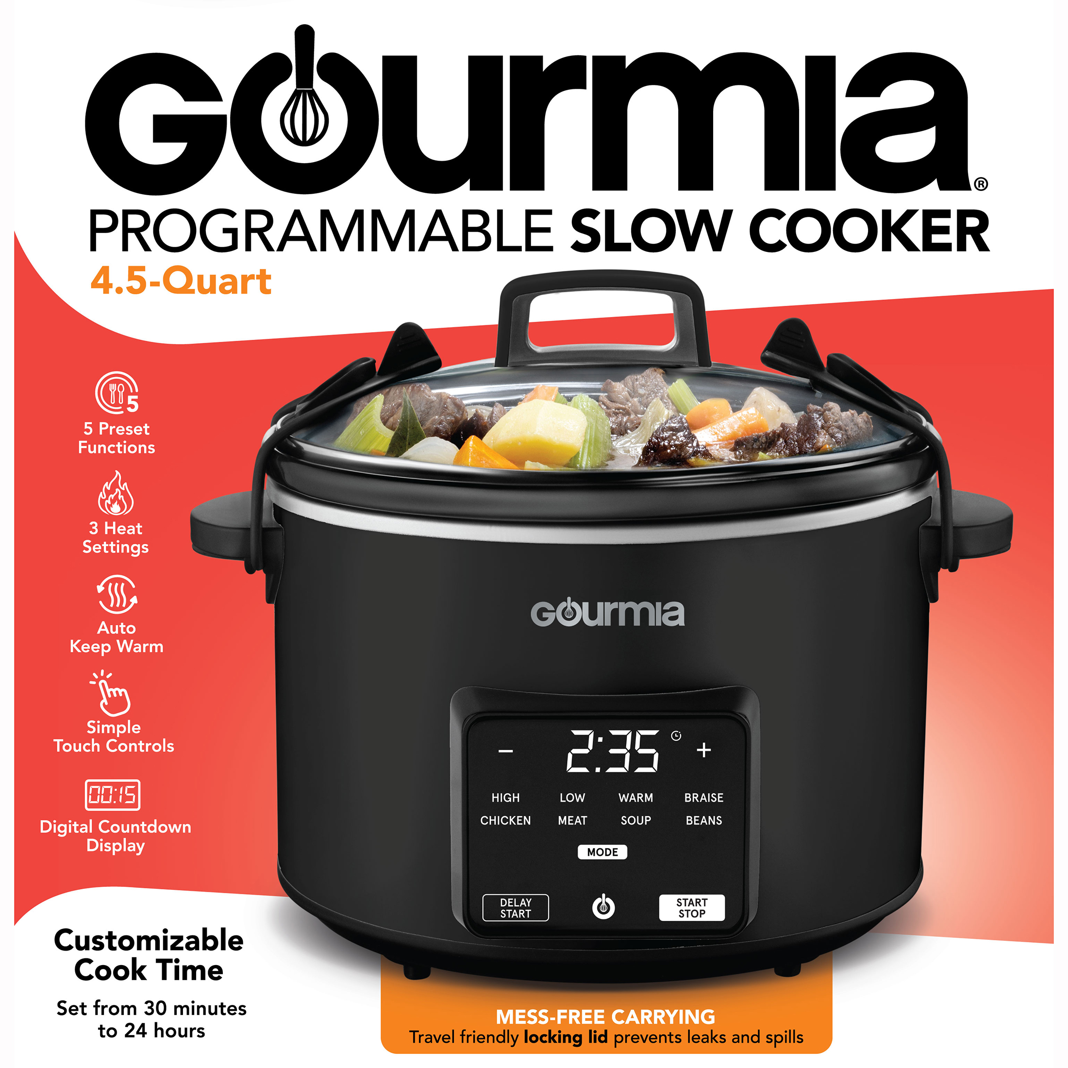 Gourmia 4.5-Quart Programmable Slow Cooker photo 7