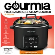 Gourmia Programmable Slow Cooker 4.5 Qt with Digital Controls and Auto Keep Warm, Black