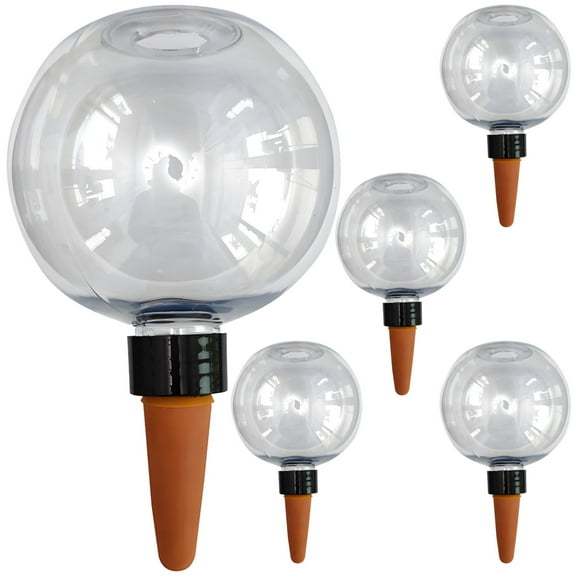 5-Piece 500ML Self-Watering Globes for Indoor and Outdoor Plants, Automatic Slow Release System with Ceramic Base, Convenient Plant Care for Busy Plant Lovers