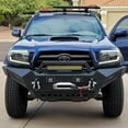 thumbnail image 2 of Vijay Compatible with 2005-2006-2007-2008-2009-2010-2011-2012-2013-2014-2015 Toyota Tacoma Front Bumper Textured Black Steel with Light and D-rings, 2 of 7