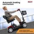 thumbnail image 6 of Outdoor Mobility Scooter for Senior, Heavy Duty Electric Scooters with 4 Wheel, Sliding Swivel Seat with Flip-up Armrests for Adults, 300lbs, Red, 6 of 8