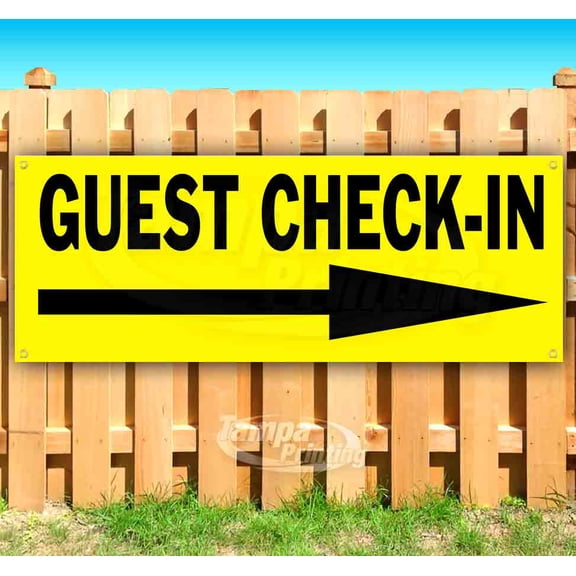 Guest Check-In 13 oz Vinyl Banner With Metal Grommets