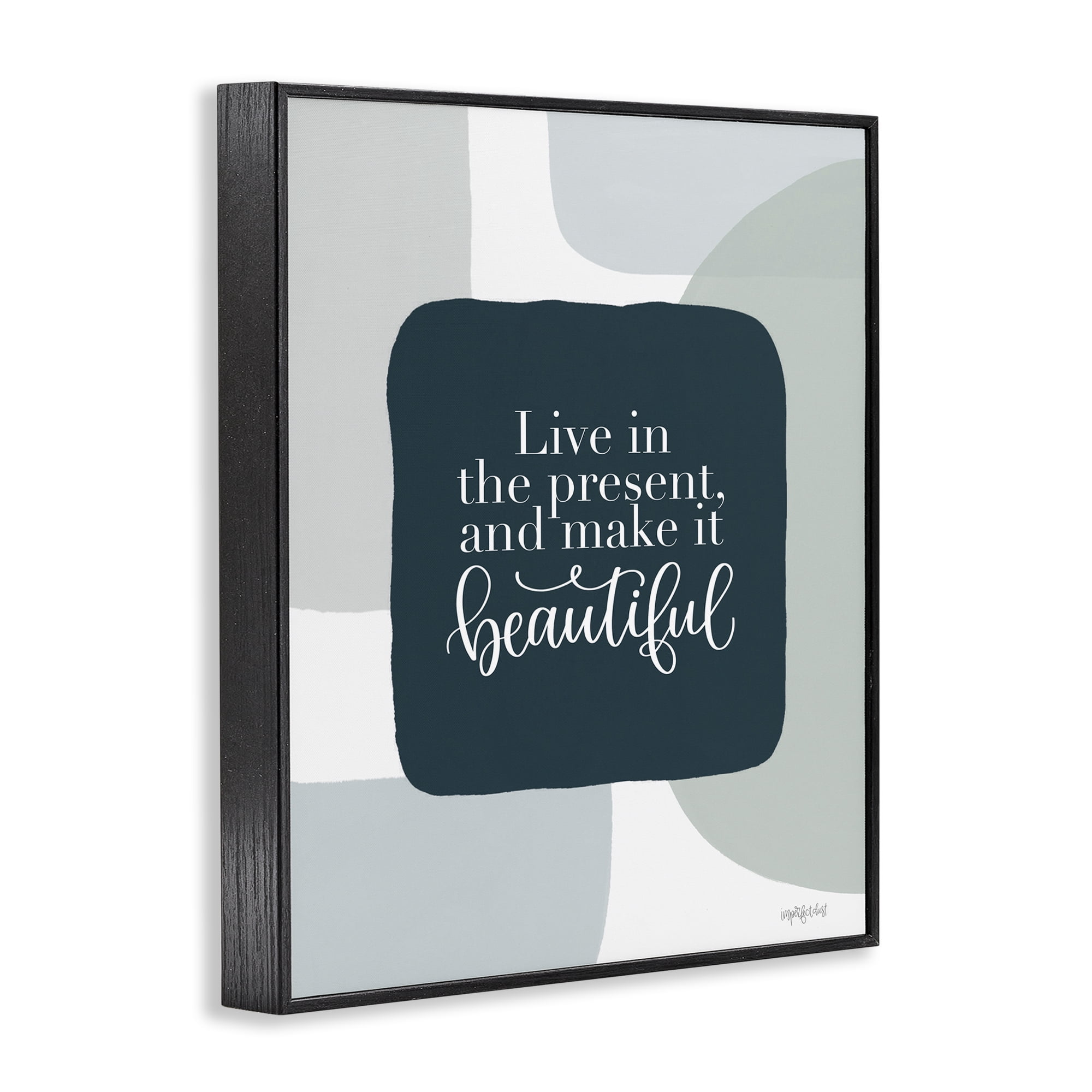 Stupell Industries Live In The Present Typography Painting Black Framed Art Print Wall Art, 24 x 30