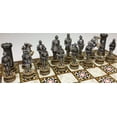 thumbnail image 6 of Medieval Times Crusades Armored Warrior Knight Chess Set 14' Mosaic Color Board, 6 of 6