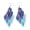 Blue, variant on 1 Pair Lady Earrings Leaf Shape Long Exquisite Creative Drop Earrings for Prom