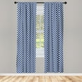 thumbnail image 5 of Ambesonne Herringbone Window Curtains, Repeatable Rhombuses, Each 28" W x 63" L, White and Night Blue, 5 of 5